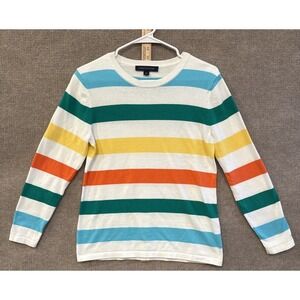 Tommy Hilfiger Women's M Multicolor Striped Cotton Long Sleeve Top Knit EUC